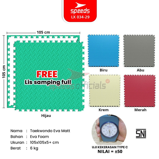 SPEEDS Matras Takewondo Tebal 5cm Matras Evamat Bela Diri Eva Puzzle Karate Mat 034-29