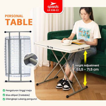 SPEEDS Meja Lipat Plastik Serbaguna 76cm 038-22