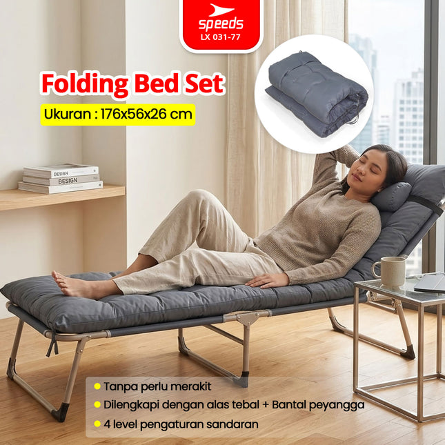 SPEEDS Kursi Malas Lipat Folding Bed 176x46x26 031-77