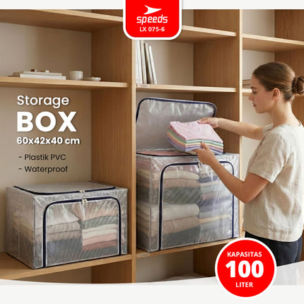 SPEEDS Kain Oxford Kotak Penyimpanan Waterproof storage box Multifungsi Container Box Warna Ukuran Besar 075-6