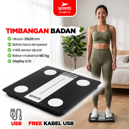 SPEEDS Timbangan Badan Max Berat 180Kg Ukuran 26cm 040-14