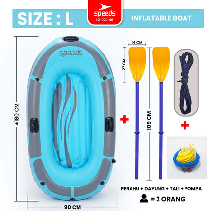 SPEEDS Perahu Karet Tiup 2 Orang Kayak + Dayung Arung Jeram 020-46