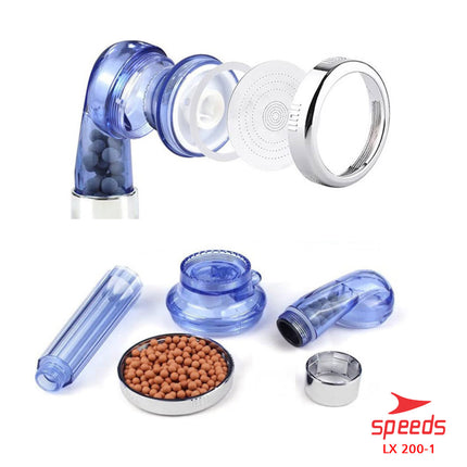 SPEEDS KEPALA Super shower ion spa health crystal BIRU - Head super filter shower 3 in 1 200-1
