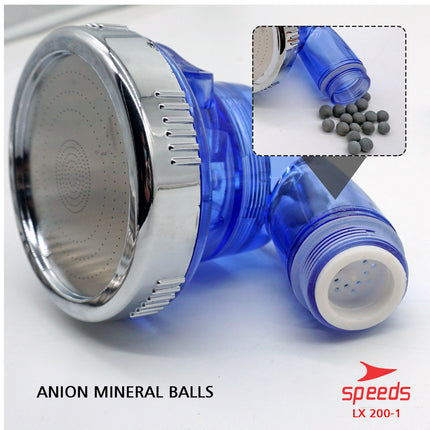 SPEEDS KEPALA Super shower ion spa health crystal BIRU - Head super filter shower 3 in 1 200-1