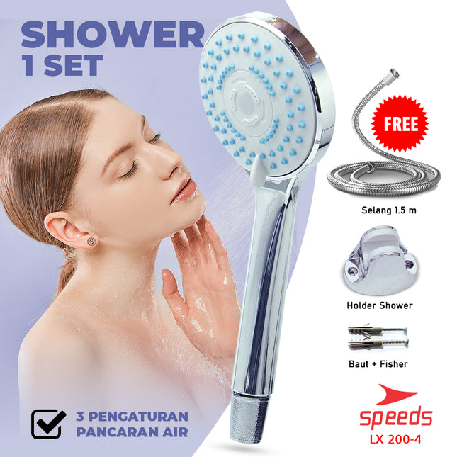 SPEEDS Shower Aerator Shower Tekanan Tinggi Filter Salon Kepala Pancuran Mandi 200-4