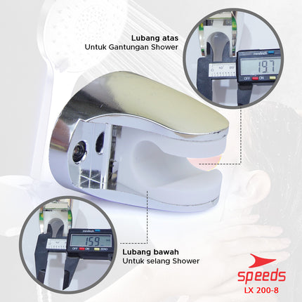 SPEEDS Gantungan Shower Dudukan Shower Holder Kepala Shower Penyangga Bor Kuat Ringan 200-8