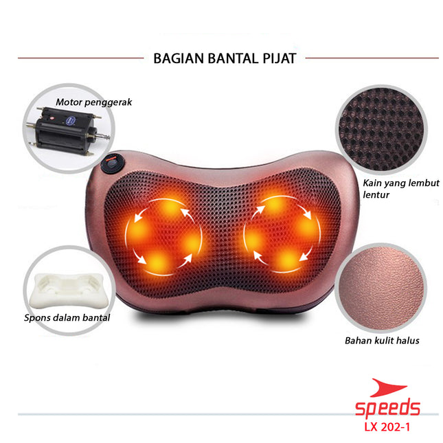 SPEEDS Bantal Pijat portable Home and  Car Masage Pillow 202-1