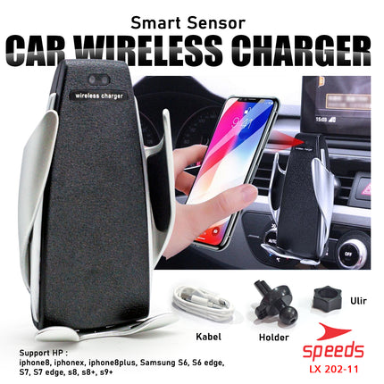 SPEEDS Wireless Car Charger Fast Charging Dipasang di Air Vent Automatic 202-11