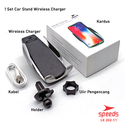 SPEEDS Wireless Car Charger Fast Charging Dipasang di Air Vent Automatic 202-11