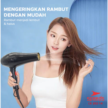 SPEEDS Hair Dryer Alat Pengering Rambut Mini Multifungsi Salon Haircare Pengatur Panas 202-14