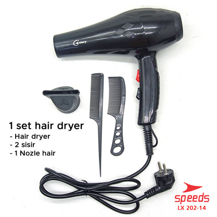 SPEEDS Hair Dryer Alat Pengering Rambut Mini Multifungsi Salon Haircare Pengatur Panas 202-14