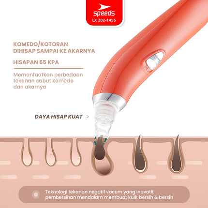 SPEEDS BlackHeads Remover Alat Penyedot Komedo Pembersih Jerawat Wajah Vacuum Cleaner Elektrik 202-1455