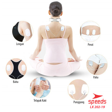 SPEEDS Alat Pijat Leher Neck Massager Alat Terapi Leher dan Tubuh Elektrik Infrared Magnetic 202-19