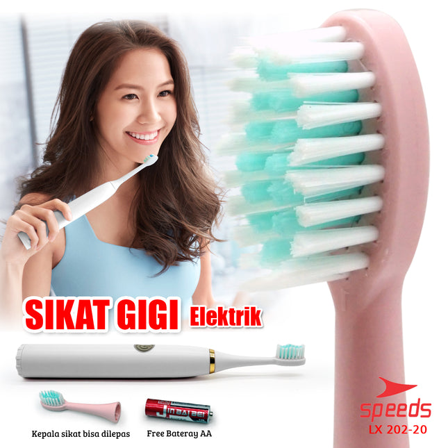 SPEEDS Sikat Gigi Elektrik Sikat Gigi Mini Electric Toothbrush Sikat Gigi Baterai Otomatis 202-20