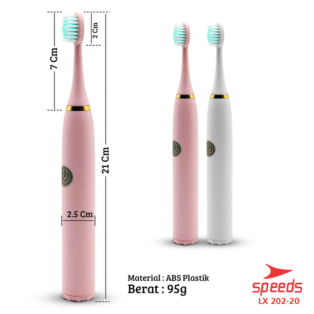 SPEEDS Sikat Gigi Elektrik Sikat Gigi Mini Electric Toothbrush Sikat Gigi Baterai Otomatis 202-20