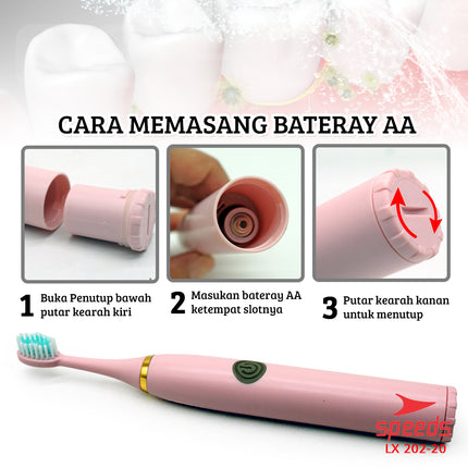 SPEEDS Sikat Gigi Elektrik Sikat Gigi Mini Electric Toothbrush Sikat Gigi Baterai Otomatis 202-20