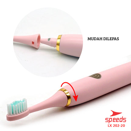 SPEEDS Sikat Gigi Elektrik Sikat Gigi Mini Electric Toothbrush Sikat Gigi Baterai Otomatis 202-20