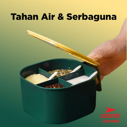 SPEEDS Tempat Bumbu 4 Sekat Wadah Kotak Bumbu Masak Dapur 4in1 202-2048