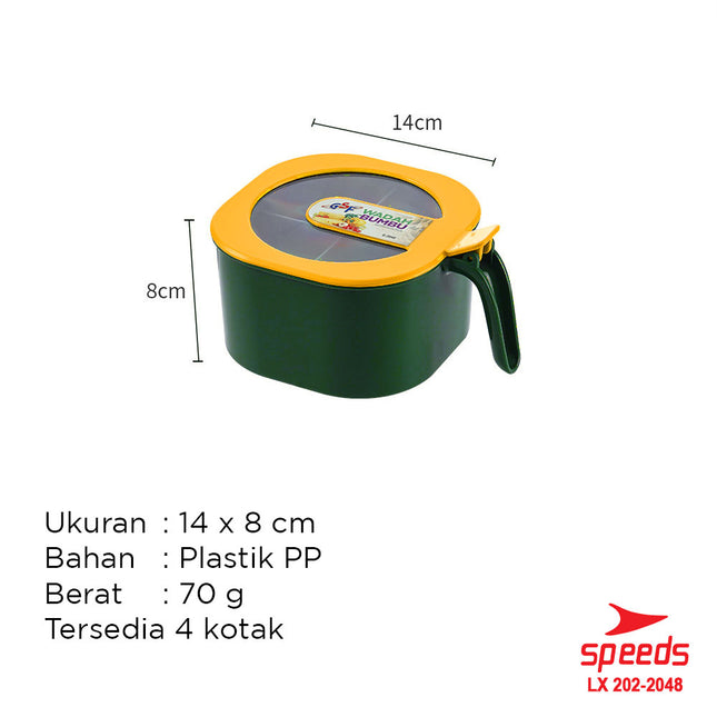 SPEEDS Tempat Bumbu 4 Sekat Wadah Kotak Bumbu Masak Dapur 4in1 202-2048