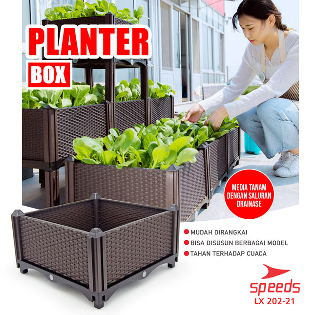 SPEEDS Pot Tanaman Pot Bunga Planter Box Plastik Benih Bibit Tanaman Rak Tanaman 202-21