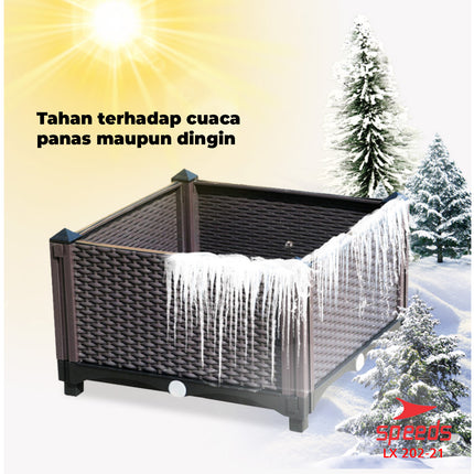 SPEEDS Pot Tanaman Pot Bunga Planter Box Plastik Benih Bibit Tanaman Rak Tanaman 202-21