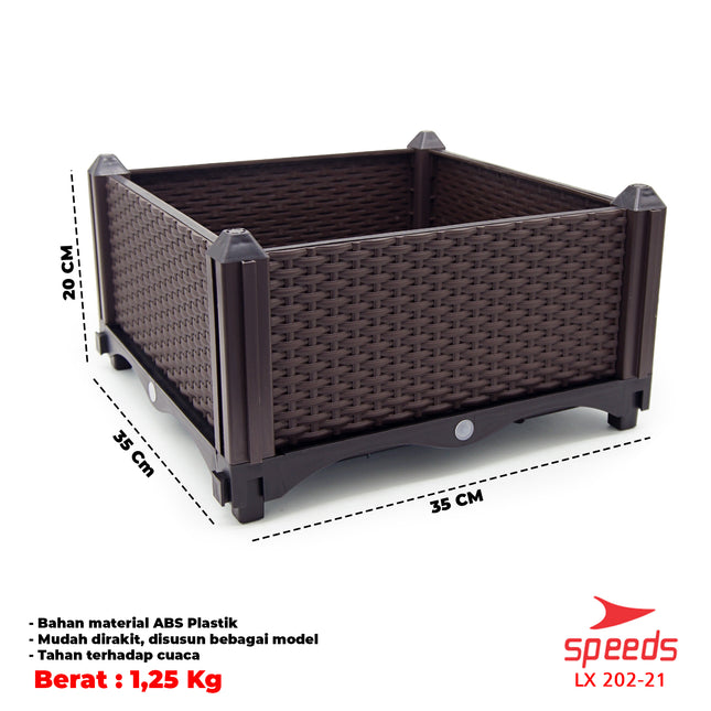 SPEEDS Pot Tanaman Pot Bunga Planter Box Plastik Benih Bibit Tanaman Rak Tanaman 202-21