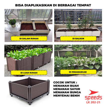 SPEEDS Pot Tanaman Pot Bunga Planter Box Plastik Benih Bibit Tanaman Rak Tanaman 202-21