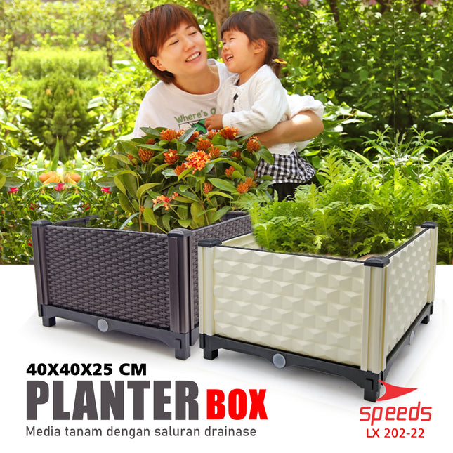 SPEEDS Pot Tanaman Pot Bunga Planter Box Plastik Benih Bibit Tanaman Rak Tanaman 202-22