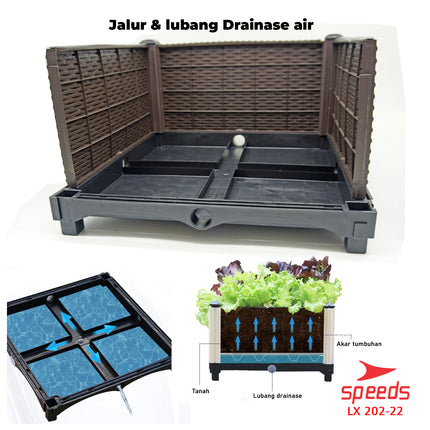 SPEEDS Pot Tanaman Pot Bunga Planter Box Plastik Benih Bibit Tanaman Rak Tanaman 202-22