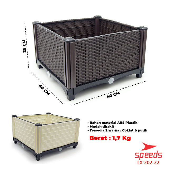 SPEEDS Pot Tanaman Pot Bunga Planter Box Plastik Benih Bibit Tanaman Rak Tanaman 202-22