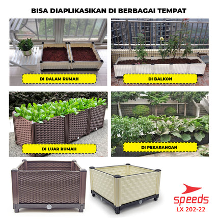SPEEDS Pot Tanaman Pot Bunga Planter Box Plastik Benih Bibit Tanaman Rak Tanaman 202-22