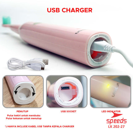 SPEEDS Sikat Gigi Elektrik Tooth Brush Electric Mini Portable Traveling 202-27