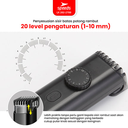 SPEEDS Alat Cukur Rambut Bayi Anak Hair Clipper USB Rechargeable Pencukur Rambut Cordless Professional Elektrik 202-2700