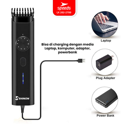 SPEEDS Alat Cukur Rambut Bayi Anak Hair Clipper USB Rechargeable Pencukur Rambut Cordless Professional Elektrik 202-2700