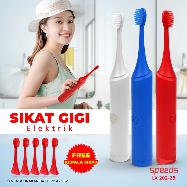 SPEEDS Sikat Gigi Elektrik Tooth Brush Electric Mini Portable Traveling Sikat Gigi Vibration 202-28