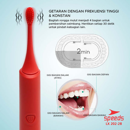 SPEEDS Sikat Gigi Elektrik Tooth Brush Electric Mini Portable Traveling Sikat Gigi Vibration 202-28