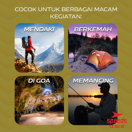 SPEEDS Head Lamp Lampu Senter Kepala Senter Camping Gunung Outdoor 202-32