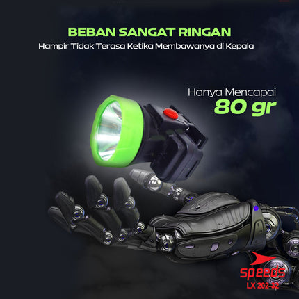 SPEEDS Head Lamp Lampu Senter Kepala Senter Camping Gunung Outdoor 202-32