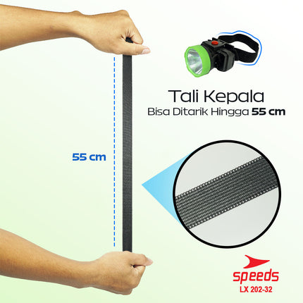 SPEEDS Head Lamp Lampu Senter Kepala Senter Camping Gunung Outdoor 202-32