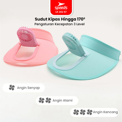 SPEEDS Topi Kipas Angin Outdoor USB Portable Mini Fan Hat Topi Anti Panas Topi Pantai Fashion Traveling 202-57