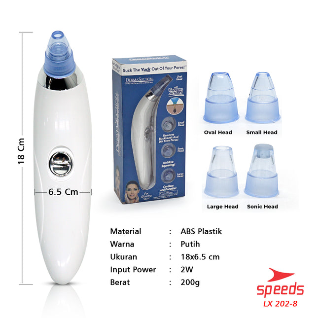 SPEEDS Alat Penyedot Komedo Blackhead Remover Pembersih Jerawat Wajah Elektrik Beauty Kecantikan 202-8