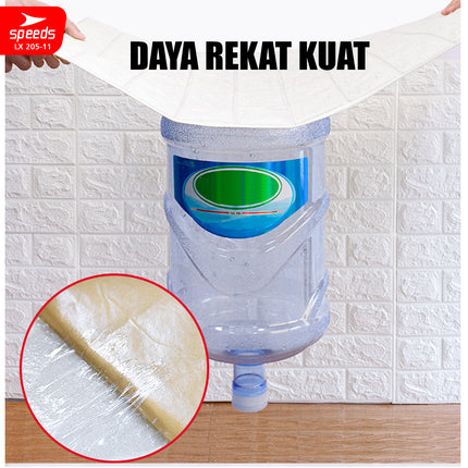 SPEEDS SNI Wallpaper Dinding 3d  Foam Batik Putih Wallpaper Dinding Sticker Dinding Berstandar 205-11