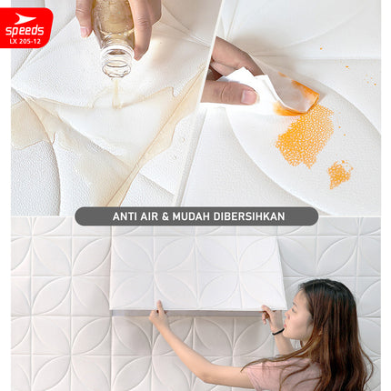 SPEEDS SNI Wallpaper Dinding 3D Foam Stiker Peredam Udara Dan Suara Dan Plafon Berstandar 205-12