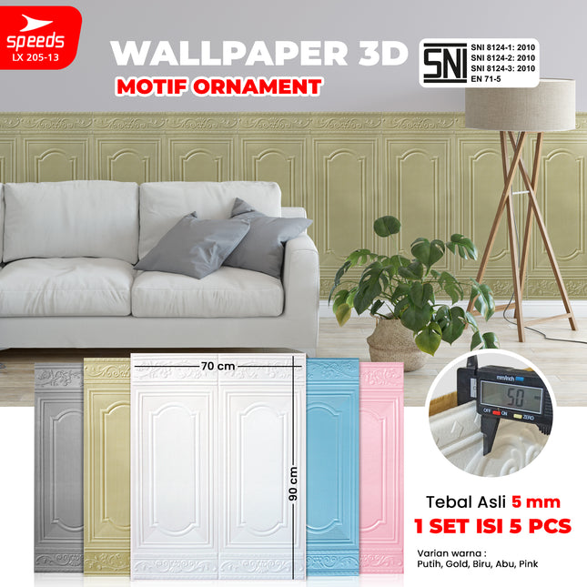 SPEEDS SNI Wallpaper Dinding 3d  Foam PE Sticker Dinding Wallpaper Dinding Model Jendela Berstandar 205-13