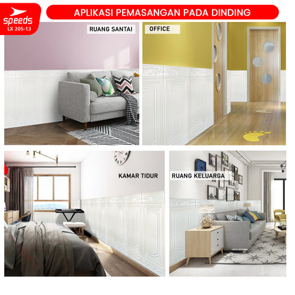 SPEEDS SNI Wallpaper Dinding 3d  Foam PE Sticker Dinding Wallpaper Dinding Model Jendela Berstandar 205-13
