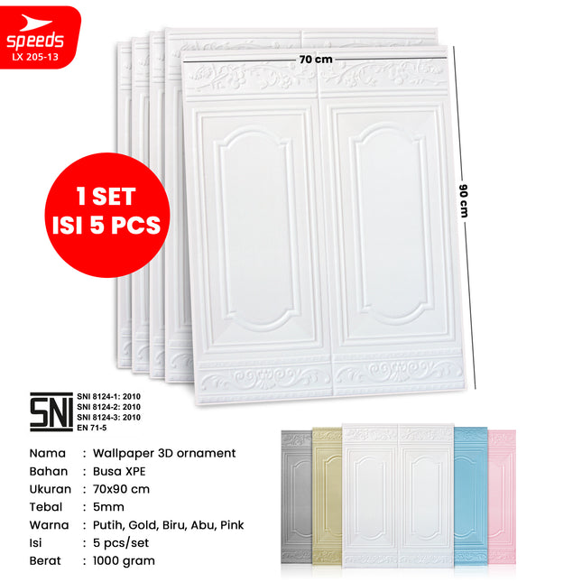 SPEEDS SNI Wallpaper Dinding 3d  Foam PE Sticker Dinding Wallpaper Dinding Model Jendela Berstandar 205-13
