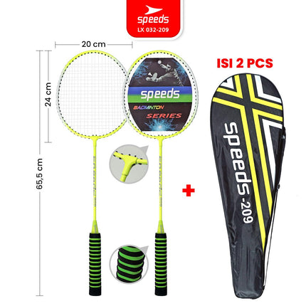 SPEEDS Raket Badminton Bulu Tangkis Paket Lengkap 1 Set 2pcs Alat Olahraga Berkualitas Original Olahraga Bulutangkis Indonesia 032-507