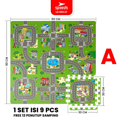 SPEEDS Evamat Motif 30x30x1cm Eva Mat Matras Puzzle Anak Bergambar Mainan Empuk 034-21