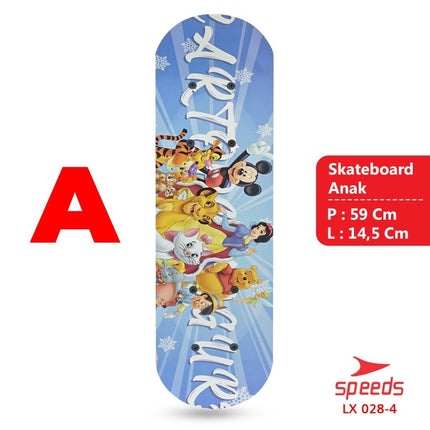 SPEEDS Papan Skateboard Anak Pennyboard Mainan Anak Roda PVC Papan Skate Fullset Freestyle 028-2406