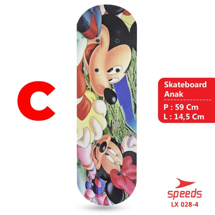 SPEEDS Papan Skateboard Anak Pennyboard Mainan Anak Roda PVC Papan Skate Fullset Freestyle 028-2406